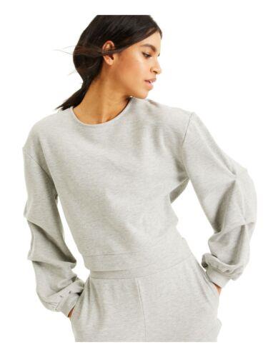 INC Womens Gray Cut Out Embellished Tie Long Sleeve Sweatshirt Size: XS fB[X