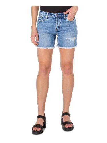 EARNEST SEWN NEW YORK Womens Blue Denim Distressed Fly Hem Shorts Shorts 26 レディース