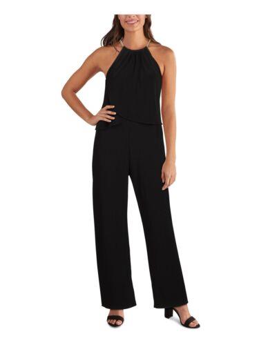 ケンジー KENSIE Womens Black Sleeveless Halter Evening Straight leg Jumpsuit 0 レディース