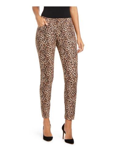 JONES APPAREL Womens Brown Animal Print Skinny Jeans 0 レディース