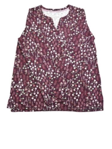 CUDDL DUDS Intimates Purple Split Neck Vented Hem Sleep Shirt Pajama Top XL レディース