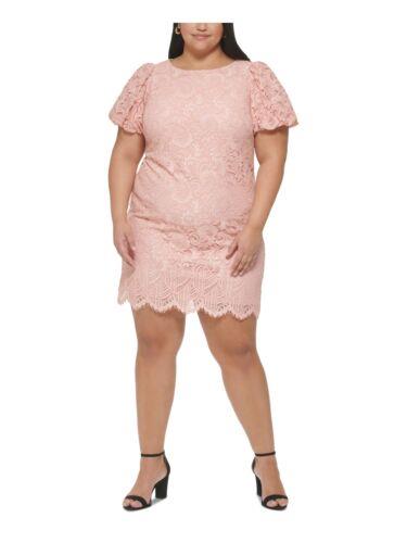 ジェシカハワード JESSICA HOWARD Womens Pink Lined Pouf Sleeve Sheath Dress Plus 24W レディース