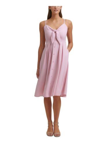 ケンジー KENSIE DRESSES Womens Pink Tie Front Button Detailed Skirt Dress 12 レディース