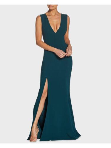ドレスザポピュレーション DRESS THE POPULATION Womens Green High Leg Slit Lined Sleeveless Formal Dress M レディース