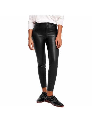 フリーピーポー FREE PEOPLE Womens Black Faux Leather High Rise Skinny Pants 26 Waist レディース