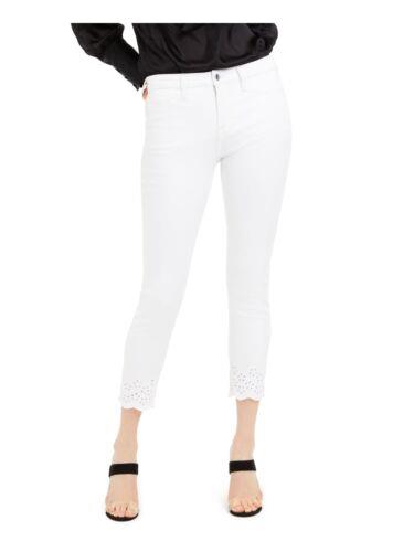 セブンフォーオルマンカインド Jen 7 By 7 For All Mankind Womens White Zippered Pocketed Skinny Jeans 8 レディース