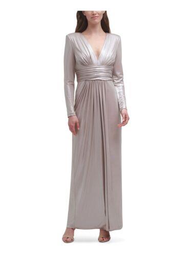 ヴィンス VINCE CAMUTO Womens Beige Lined Long Sleeve Full-Length Formal Gown Dress 2 レディース