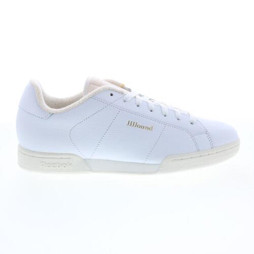 [{bN Reebok NPC II x JJJJound Mens White Leather Collaboration Sneakers Shoes Y