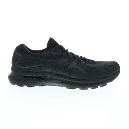 アシックス Asics Gel-Nimbus 24 Mens Black Leather Extra Wide Athletic Running Shoes メンズ