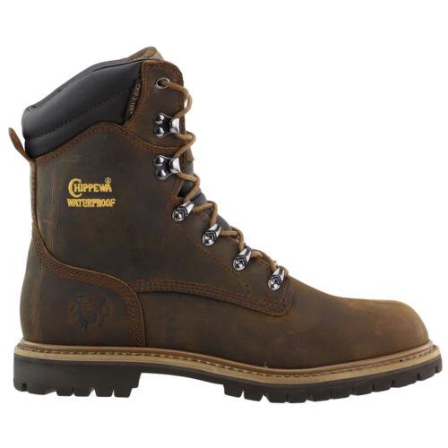 `y Chippewa Birkhead 8 Inch Waterproof Soft Toe Work Mens Brown Work Safety Shoes Y