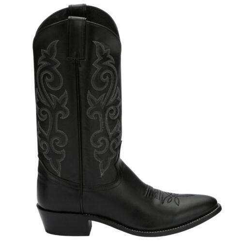 WXeB Justin Boots Buck 13 Round Toe Cowboy Mens Black Casual Boots 1409 Y