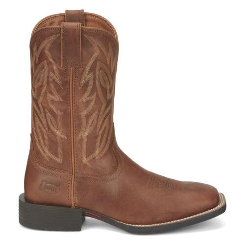 ジャスティン Justin Boots Canter 11 Inch Embroidered Square Toe Cowboy Mens Brown Casual Boo メンズ