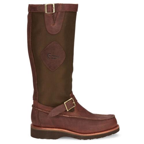 ڥ Chippewa Cutter 17 Inch Square Toe Pull On Mens Brown Green Casual Boots 23923 