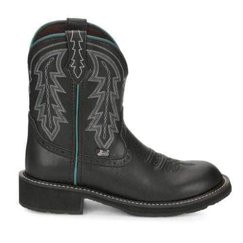 ジャスティン ジャスティン Justin Boots Lyla 8 Inch Slip Resistant Square Toe Cowboy Womens Black Casual B レディース