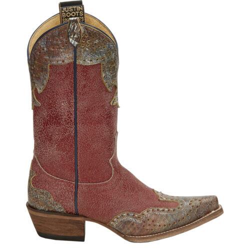 ジャスティン ジャスティン Justin Boots Vera Red Snip Toe Cowboy Womens Red Casual Boots L4454 レディース