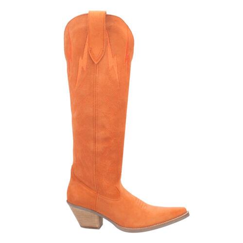 ǥ Dingo Thunder Road Embroidered Snip Toe Cowboy Womens Orange Casual Boots DI597 ǥ