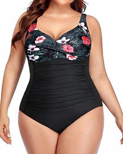 Yonique Women Plus Size One Piece Swimsuits Tummy Control Bathing Suits Twist レディース