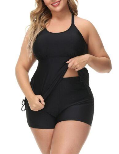 Hanna Nikole Bathing Suit for Women Plus Size Ruch Elastic Push Up 2 Piece レディース