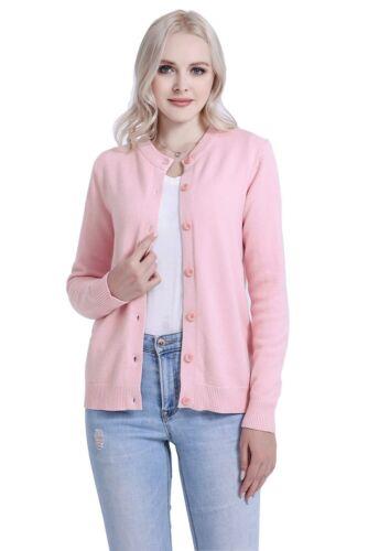 SMILING PINKER Womens Cardigan Sweater Button Do