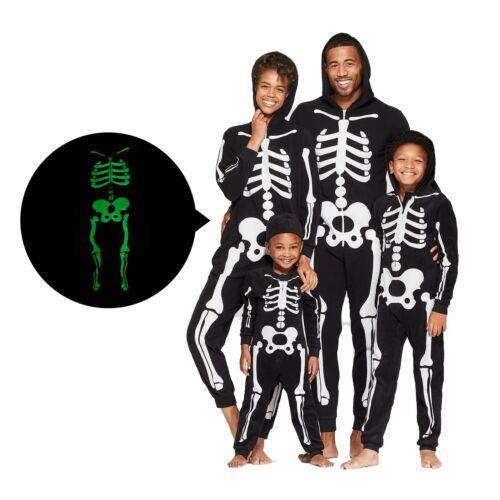 Jobakids Skeleton with Glow Costumes Holiday One-Piece Hoodie Jumpsuit Men レディース