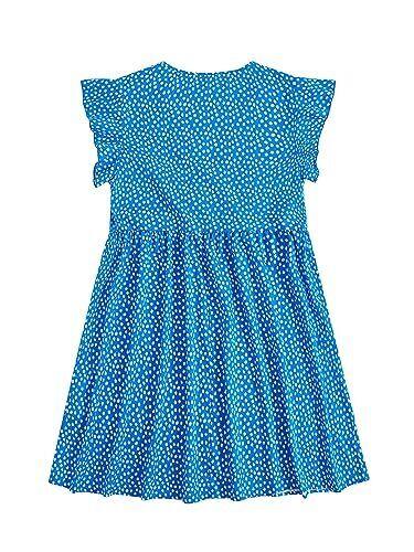 Floerns Womens Plus Size Floral V Neck Ruffle Sleeve Short Summer Dress Blue 1XL レディース