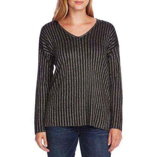 Vince Camuto  VINCE CAMUTO NEW Women's Flax Ribbed Metallic V-neck Blouse Shirt Top TEDO ǥ