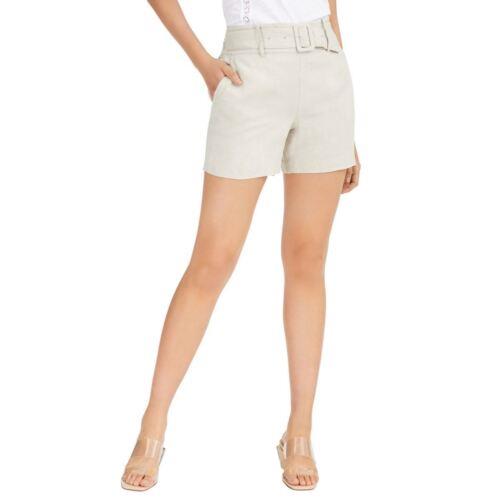 INC NEW Women's Toad Stool Linen Belted Pull On Khakis Chinos Shorts XL TEDO レディース