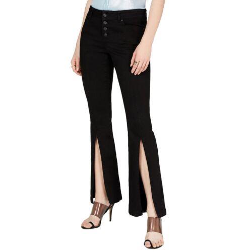 Inc INC NEW Women's Black Button-fly Midrise Slit Boot-leg Flare Jeans 18 TEDO レディース
