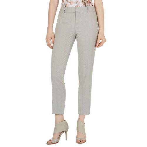 Calvin Klein カルバンクライン CALVIN KLEIN NEW Women's Khaki/white Micro-plaid Slim-fit Casual Pants 14 TEDO レディース