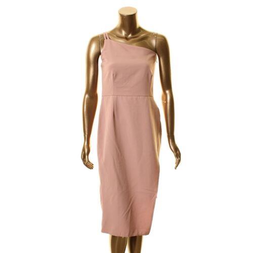 Oml OML NEW Women's Mauve One Shoulder Faux-wrap Asymmetrical-hem Sheath Dress TEDO レディース