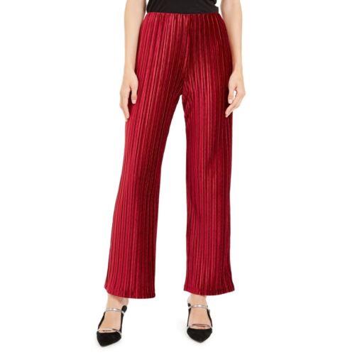 Alfani ALFANI Women 039 s Malbec Red Plisse Velvet Wide-leg Pull On Palazzo Pants XXL TEDO レディース