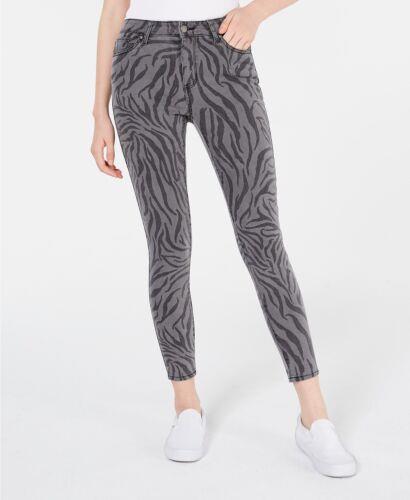 Tinseltown Juniors' Zebra-Print Skinny Jeans Gray Size 9 メンズ