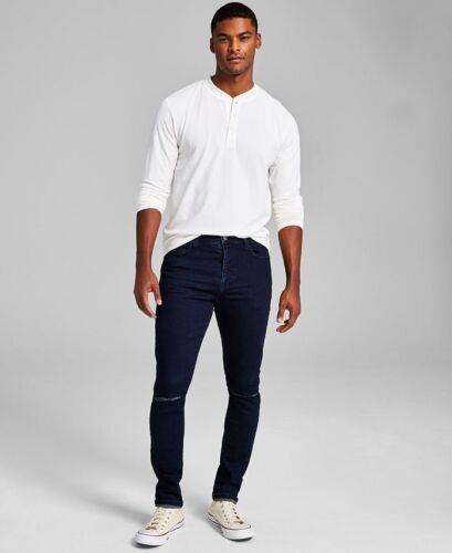 And Now This Men 039 s Pearson Ripped Dark Wash Skinny Jeans Blue Size 36 メンズ