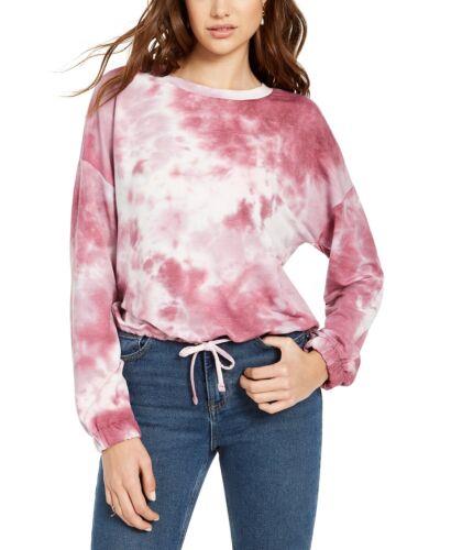 Hooked Up By IOT Juniors' Tie Dye Sweatshirt Pink Size Medium レディース