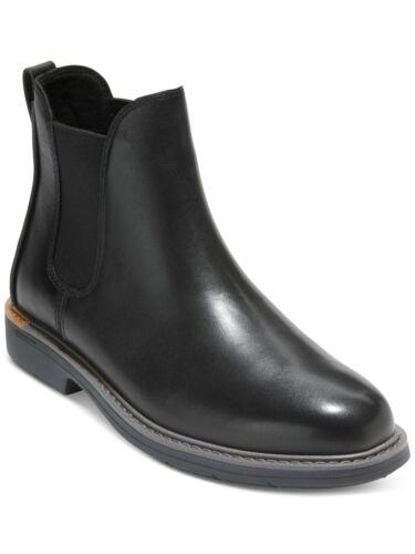 コールハーン COLE HAAN GRANDSERIES Mens Black Go-to Toe Block Heel Leather Chelsea 11.5 M メンズ