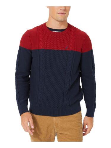 ノーティカ NAUTICA Mens Navy Color Block Crew Neck Pullover Sweater S メンズ
