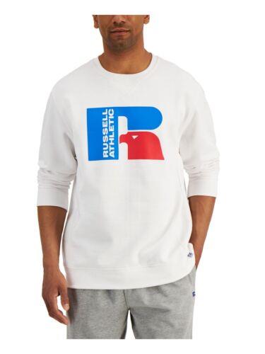 ラッセル RUSSELL ATHLETIC Mens Ricardo White Logo Graphic Crew Neck Fleece Sweatshirt XL メンズ