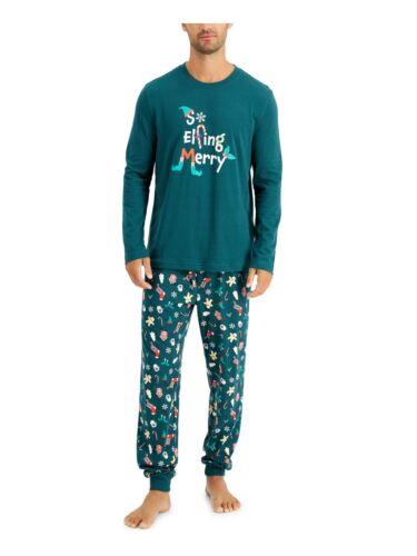 FAMILY PJs Green Long Sleeve T-Shirt Cuffed XXL メンズ