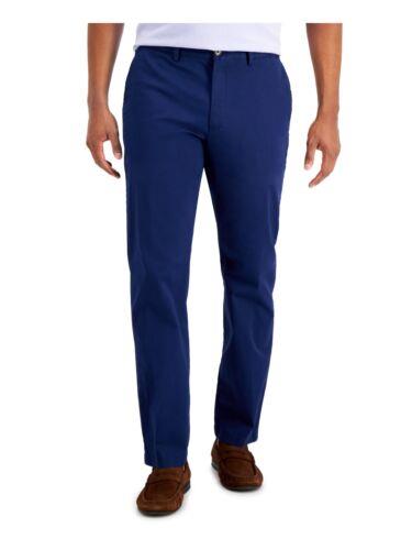 TASSO ELBA Mens Blue Flat Front Regular Fit Stre