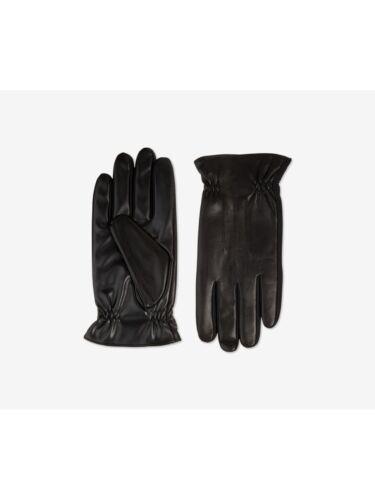 アイソトナー Isotoner Mens Black Faux Leather Slip On Driving Packable Winter Gloves メンズ