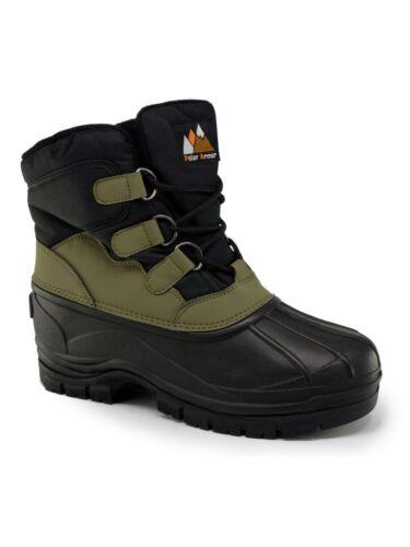 POLAR ARMOR Mens Black Water Resistant Padded Peak Round Toe Snow Boots 10 メンズ