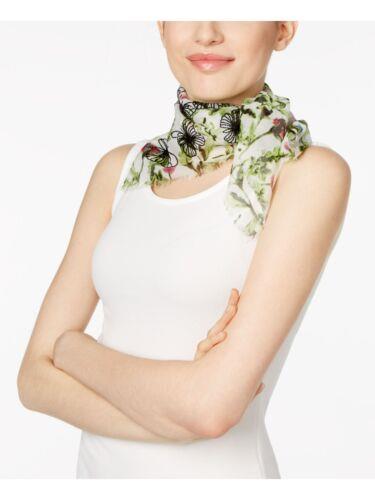 INC Womens Green Embroidered Butterfly Scarf Square レディース