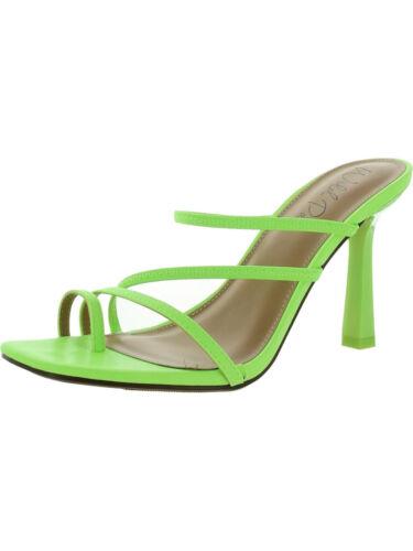 WILD PAIR Womens Green Stretch Lenore Square Toe Stiletto Slip On Sandals 6 M レディース