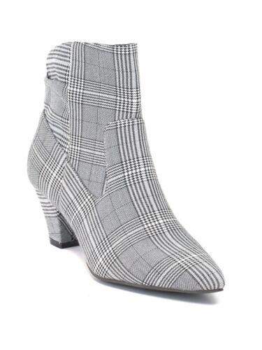 GOOD CHOICE Womens Black Gray Plaid Levi Pointed Toe Cone Heel Heeled Boots 9 ǥ