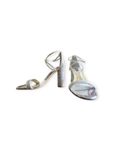 ナインウエスト ナインウエスト NINE WEST Womens Silver Embellished Adjustable Celebra Open Toe Sandals 7 M レディース