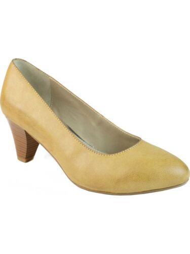 リアルト RIALTO Womens Yellow Stanford Almond Toe Cone Heel Slip On Pumps Shoes 7.5 M レディース