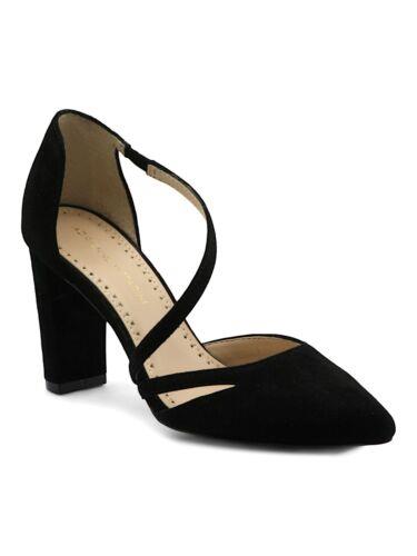 アドリアンヌ ヴィタディーニ ADRIENNE VITTADINI Womens Black Cross-Strap Nath Slip On Leather Pumps 8 M レディース