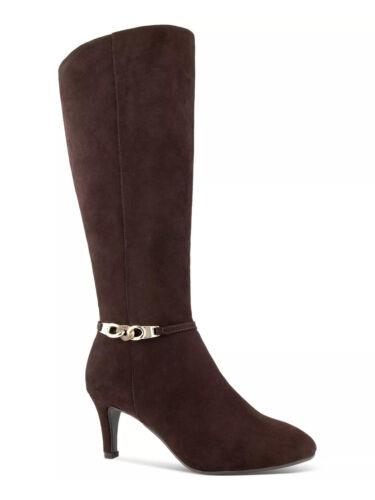 JXRbg KAREN SCOTT Womens Choco Brown Chain Hanna Almond Toe Sculpted Heel Boots 8.5 M fB[X