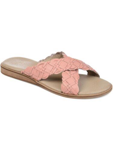 Wl RNV JOURNEE COLLECTION Womens Pink Bryson Open Toe Wedge Slip On Sandals 8.5 M fB[X