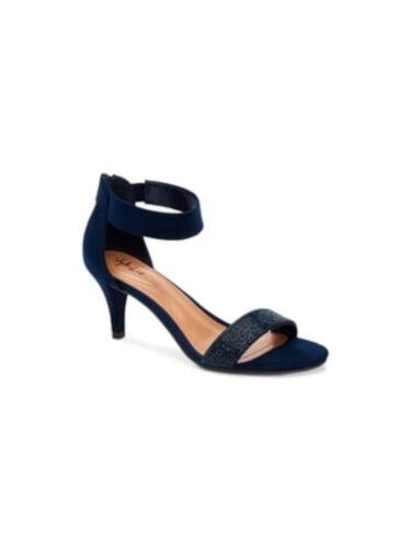 STYLE & COMPANY Womens Navy Mixed Media Phillys Toe Cone Heel Heeled Sandal 12 M レディース